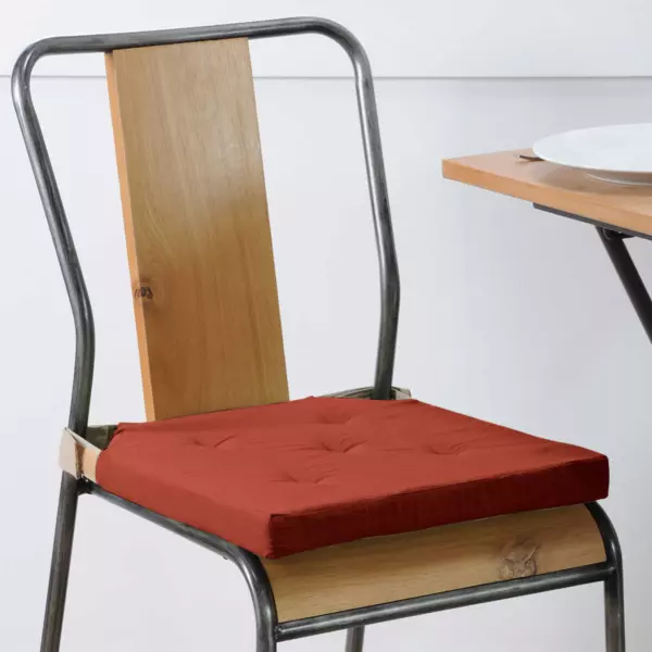 Galette de chaise carr�e scratch (38 x 38 cm) Duo Terracotta