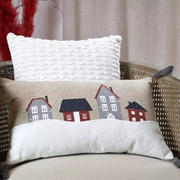 Rechteckiges Kissen aus Baumwolle (50 cm) Cornouailles Beige