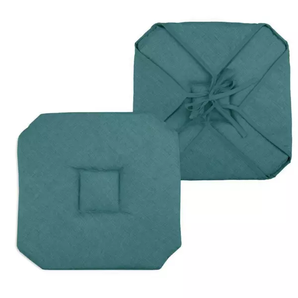 Firkantet stoles�dehynde med flapper (40 x 40 cm) B�a Bl�gr�n