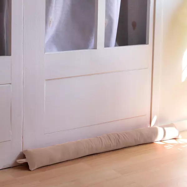 Coussin bas de porte coton recycl� (80 x 8 cm) Dune Beige