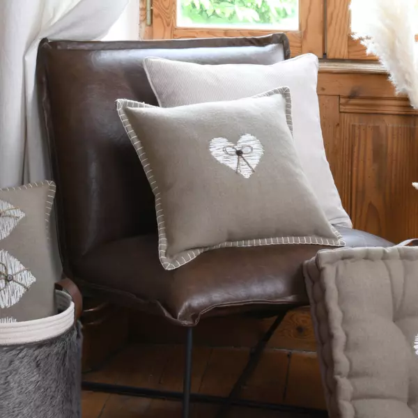 Quadratisches Kissen (40 cm) Meane Taupe - Wohntextilien - Eminza