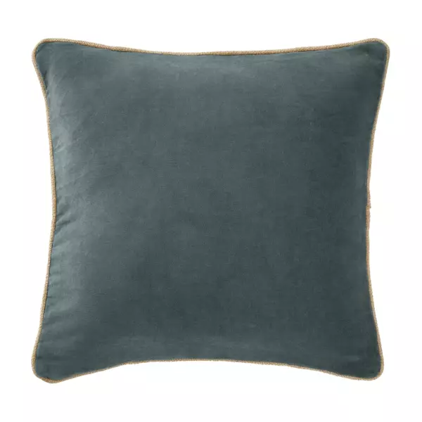 Coussin carr� velours de coton (45 x 45 cm) Victor Gris ardoise