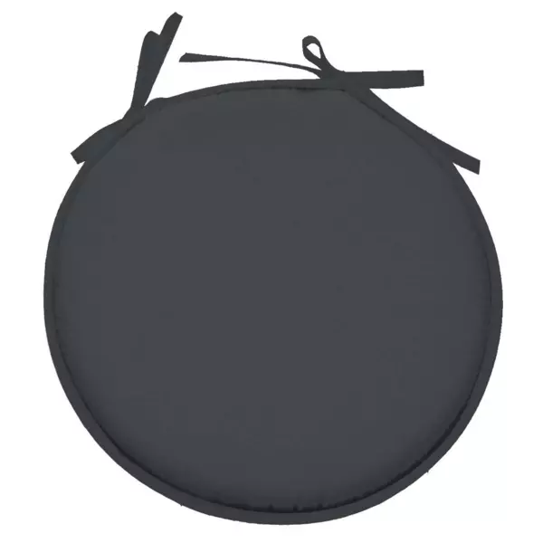 Galette de chaise ronde (40 cm) Nelson Gris anthracite