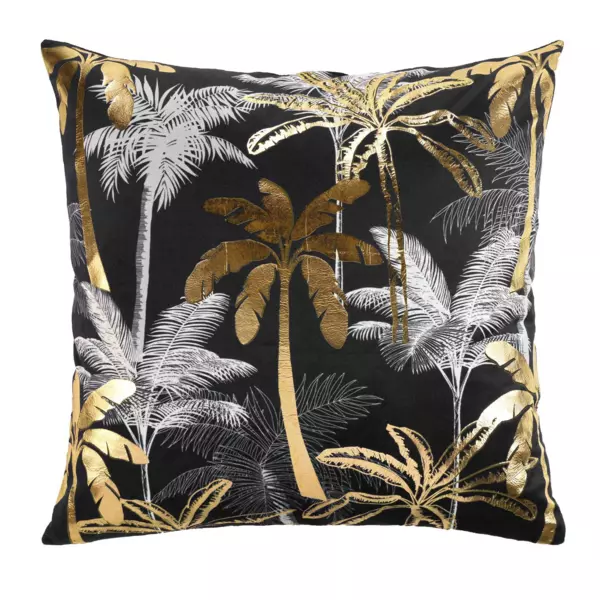 Housse de coussin carr�e velours (60 cm) Feanor Noire