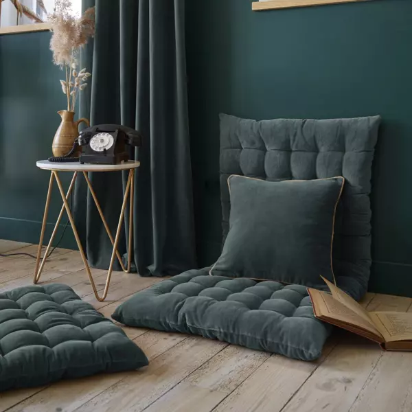 Bodenmatratze aus Baumwollsamt (60 x 120 cm) Victor Schiefergrau