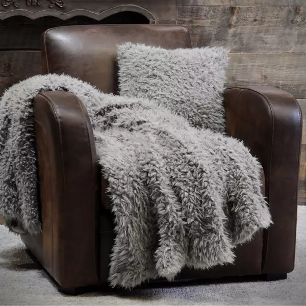 Plaid fausse fourrure (160 cm) Mouton Taupe