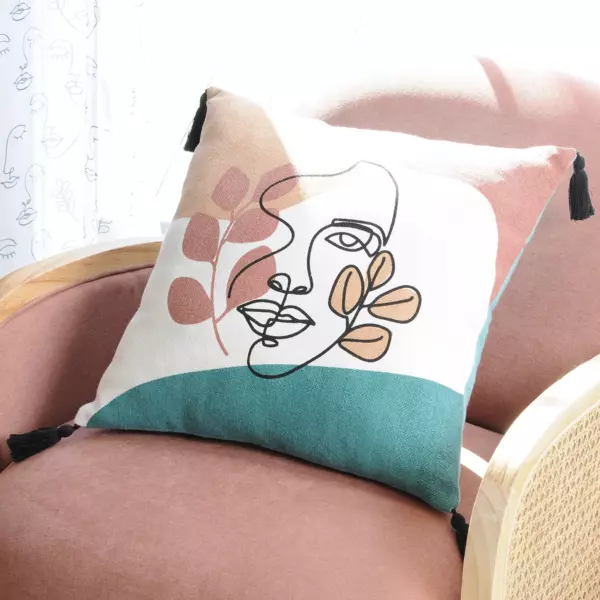 Coussin carr� (40 cm) Esquisse Multicolore