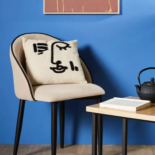 Housse de coussin carr�e (40 x 40 cm) Portrait Blanche