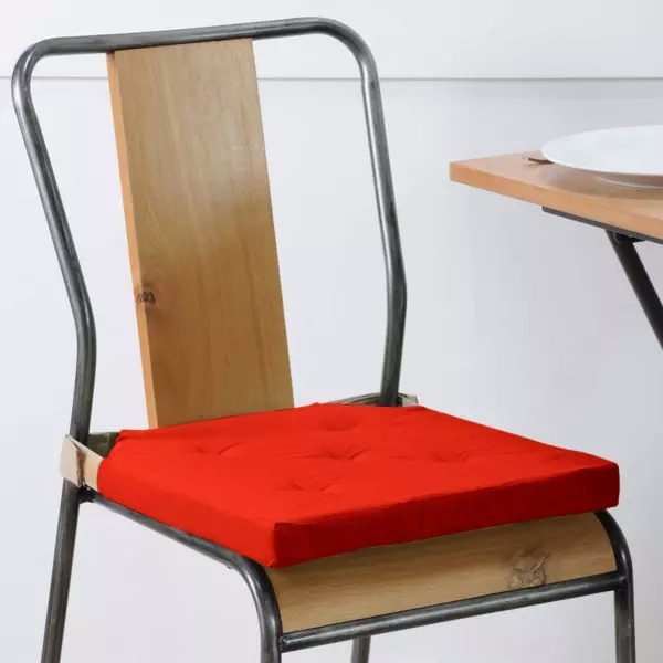 Galette de chaise carr�e scratch (38 x 38 cm) Duo Rouge
