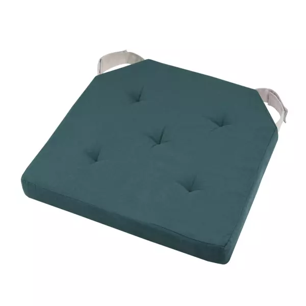 Galette de chaise carr�e scratch (38 x 38 cm) Duo Bleu vert