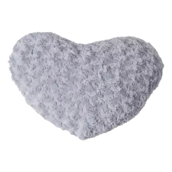 Coussin C�ur (28 x 36 cm) Boucl�e Gris