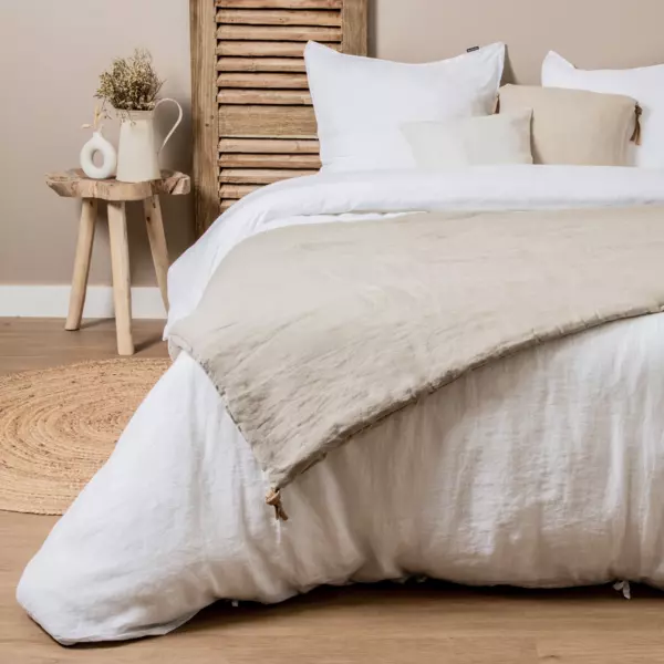 Edredon lin lav� (90 x 200 cm) Louise Beige