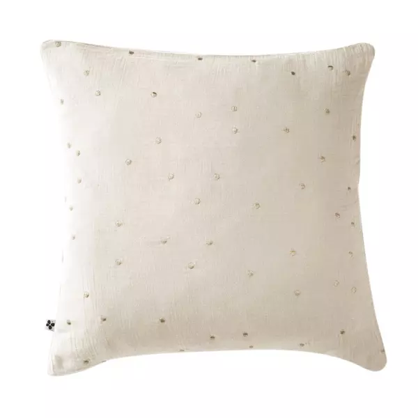 Federa quadrata garza di cotone (60 cm) Ga�a Chic Beige pampa