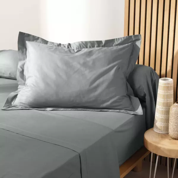 Funda de almohada rectangular en algod�n bio (70 cm) Biolina Gris