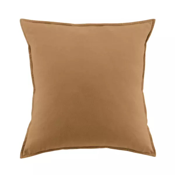 Taie d'oreiller carr�e flanelle de coton (63 x 63 cm) Th�a Camel
