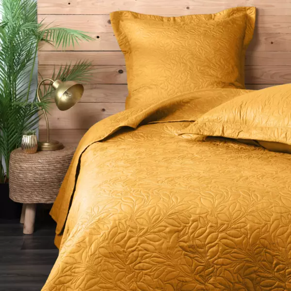 Colcha y funda de almohd�n (260 x 240 cm) Cassandre Amarillo curry