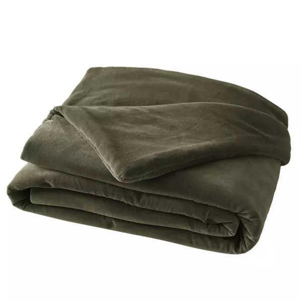 Bomuldsvelour dyne (90 x 200 cm) Victor Thymegr�n