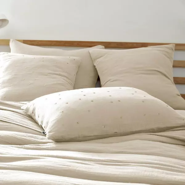 Federa rettangolare garza di cotone (70 cm) Ga�a Chic Beige pampa