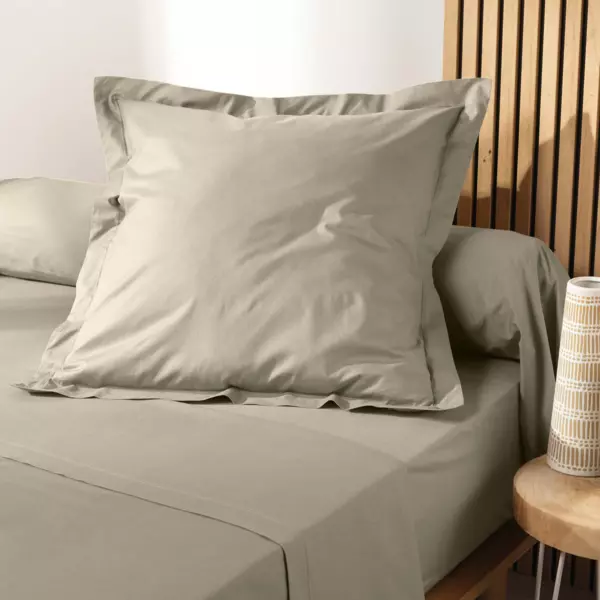 Taie d'oreiller carr�e coton bio (63 x 63 cm) Biolina Taupe