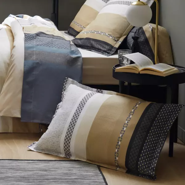 Rechteckiger Perkal-Kopfkissenbezug (50 x 70 cm) Marlow Grau