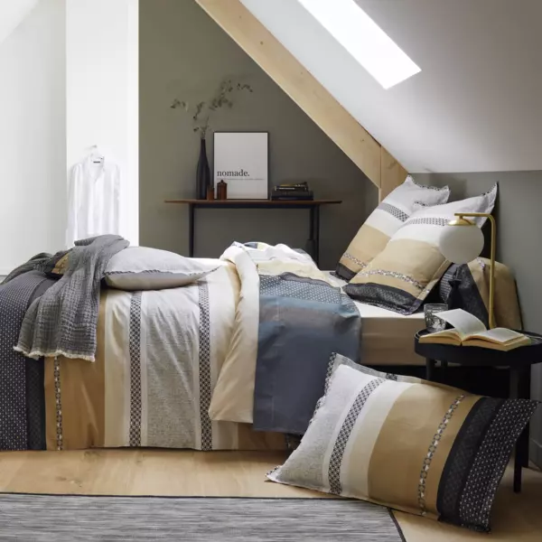 Housse de couette percale de coton (240 x 220 cm) Marlow Grise