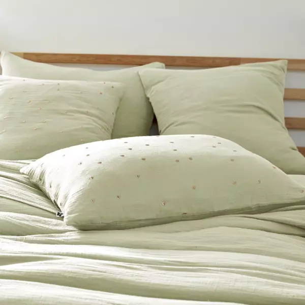 Federa rettangolare garza di cotone (70 cm) Ga�a Chic Verde tiglio