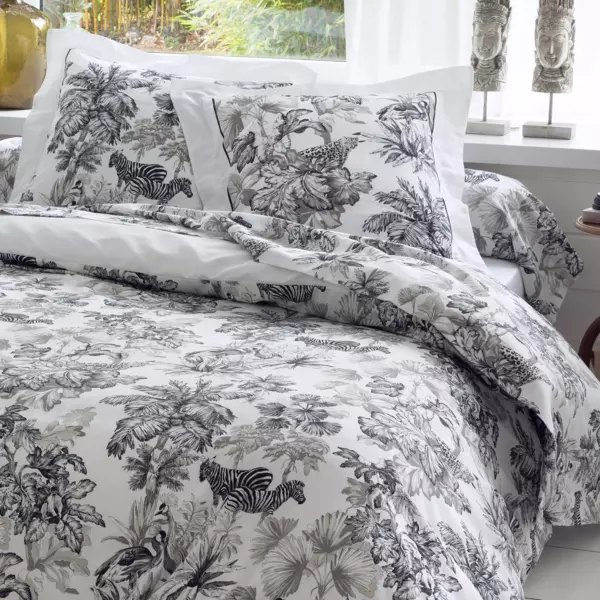 Federa cuscino a rullo raso di cotone (L200 cm) Savane Nero