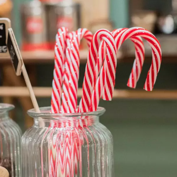 6er Set Zuckerstangen Anh�nger Batonnets Rot