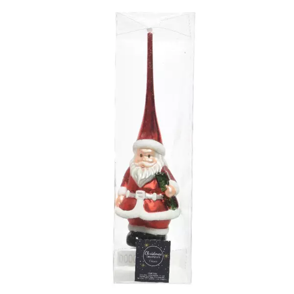 Glastop til juletr� med R�d Julemand