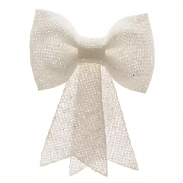 N�ud paillet� (H14 cm) Royal Blanc