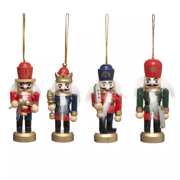 Lot de 4 soldats Casse noisette � suspendre (H8 cm) Multicolore