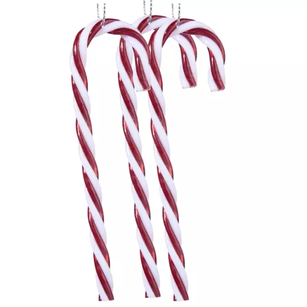 Candy cane om op te hangen  Douceur in een set van 3 Rood