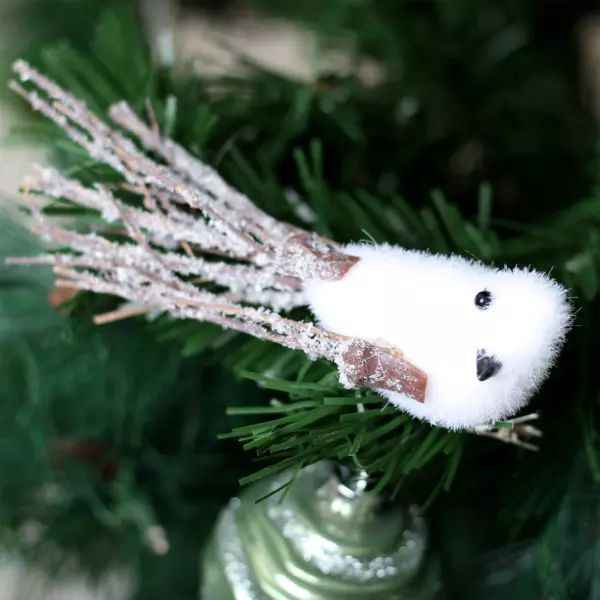 Confezione di 3 uccelli Palermo con pinza Bianco