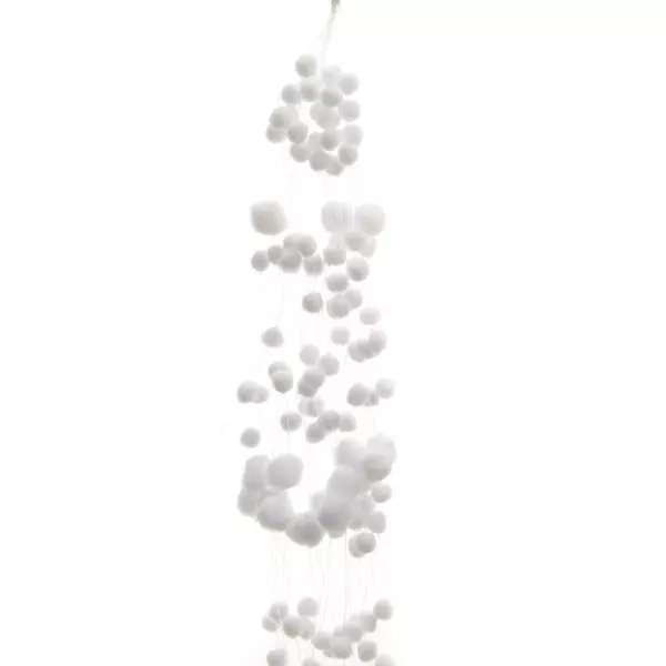 Guirlande de boules de neige (135 cm) Porta grande Blanche