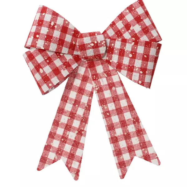 Confezione di  5 fiocchi Quadretti Rosso