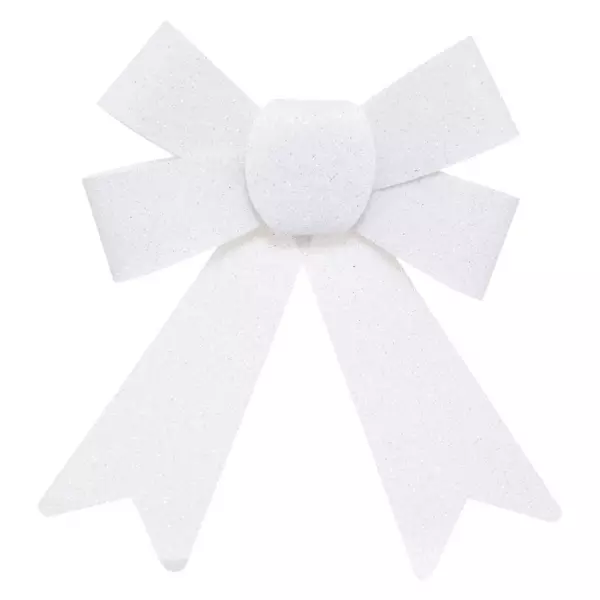 Lot de 2 noeuds de No�l (H17 cm) Paillettes Blanc