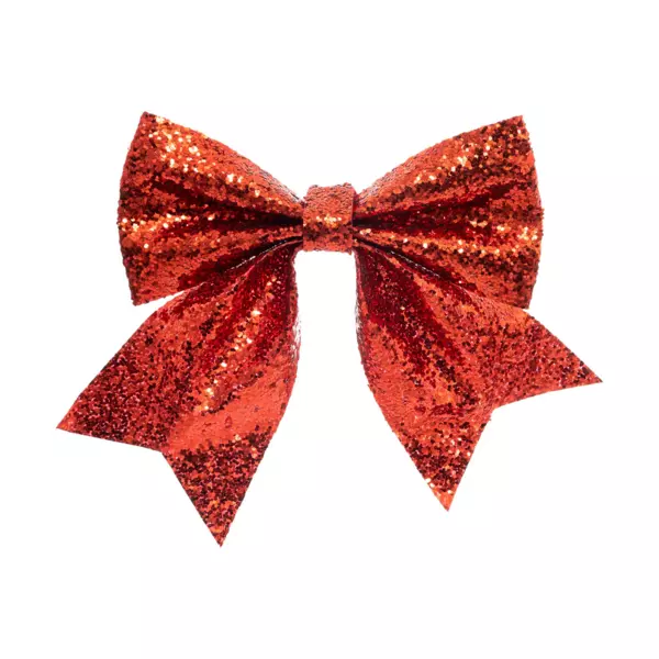 Confezione di  2 fiocchi glitterati Rosso