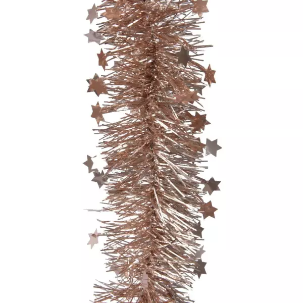 Juleguirlande (D9 cm) med stjerner i funklende alpinrosa