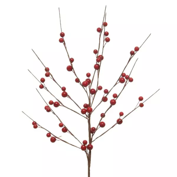 Branche décorative Noël (55 cm) Baies d'Hermione Rouge