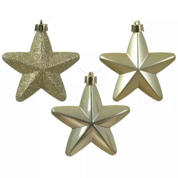 Lote de 6 estrellas de Navidad Alpine Pistacho