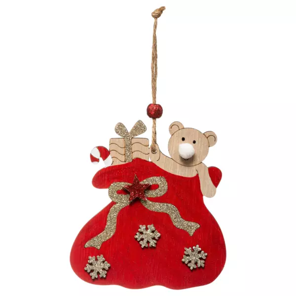 Orso bianco nel suo sacco Rosso
