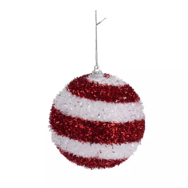 Confezione di 3 palline di Natale (�100 mm) Spiralis Rosso