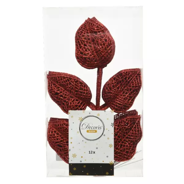 Confezione di 12 foglie Alpine Rosso