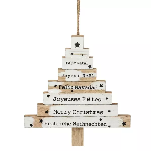 Alberi di Natale in legno a livelli Bianco