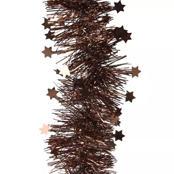 Kerstslinger (D9 cm) met sterren Alpine Koffie bruin