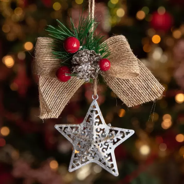 Stella di Natale da appendere (15 cm) Multicolore
