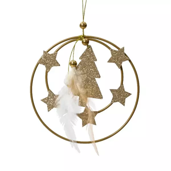 Sapin de Noël (H14 cm) Couronne sapin Or