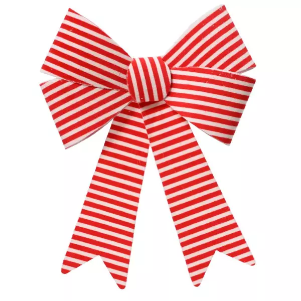 Lot de 5 noeuds (H11 cm) Rayures Rouge