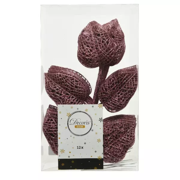 Confezione di 12 foglie Alpine Rosa antico