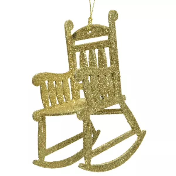 Suspension de Noël (H11 cm) Chaise à bascule Or